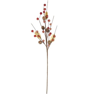 Κλωνάρι με γκι Κόκκινο-Χρυσό 66x21cm Xmasfest 1132851