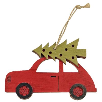 Στολίδι Κρεμαστό Αμάξι με Δέντρο 10,5x7cm Xmasfest 1133052