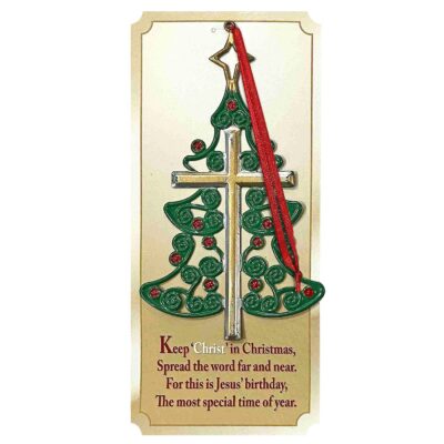Στολίδι Μεταλλικό Δέντρο-Σταυρός 14x8cm Xmasfest 1133396