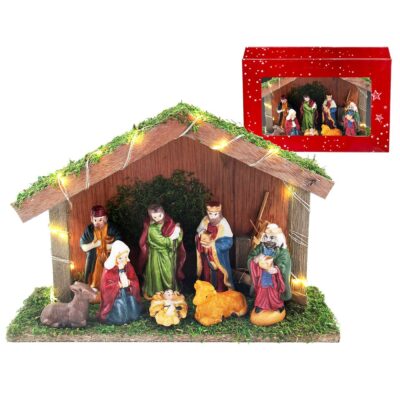Φάτνη Ξύλινη με led 30x20x10cm Xmasfest 1133465