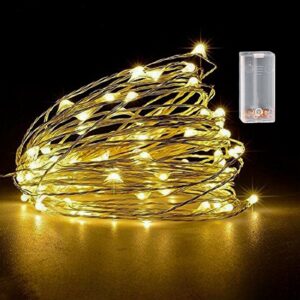 100 Λαμπάκια LED Copper Μπαταρίας Λευκό Θερμό σε Σειρά Σταθερά IP20 10,3m Xmasfest 1133505