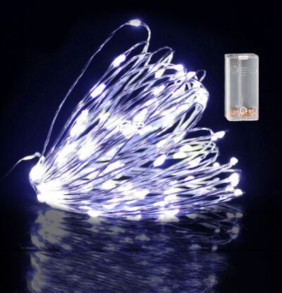 100 Λαμπάκια LED Copper Μπαταρίας Λευκό Ψυχρό σε Σειρά Σταθερά IP20 10,3m Xmasfest 1133506
