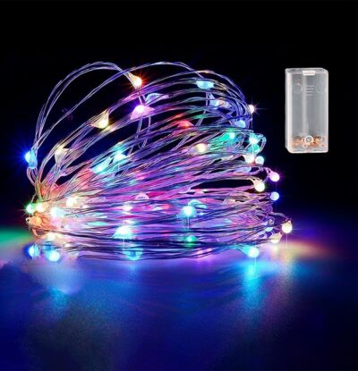 100 Λαμπάκια LED Copper Μπαταρίας Πολύχρωμα σε Σειρά με Controller IP20 10,3m Xmasfest 1133508