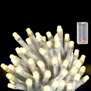 50 Λαμπάκια LED Μπαταρίας Λευκό Θερμό σε Σειρά με Controller IP20 5,3m Xmasfest 1133510