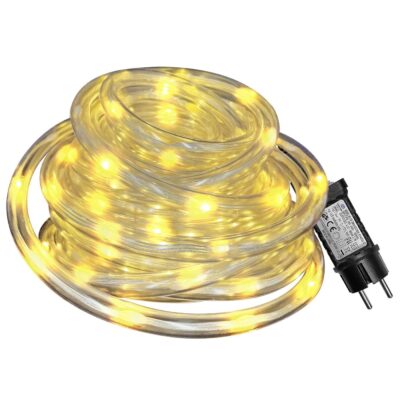 Φωτοσωλήνας 200 LED 10m Λευκός Θερμός με Προγράμματα IP44 ø11mm 10m (+3m Extra Καλώδιο) Xmasfest 1133511