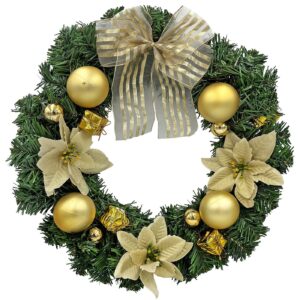 Στεφάνι Merry Christmas Στολισμένο Χρυσό ø40cm Xmasfest 1133521