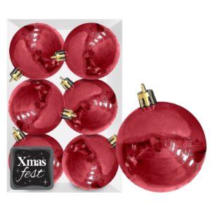 Μπάλες Περλέ Κόκκινες πακ=6τεμ φ10 ø10cm Xmasfest 1133550