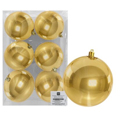 Μπάλες Περλέ Χρυσές πακ=6τεμ φ10 ø10cm Xmasfest 1133551