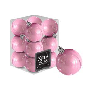 Μπάλες Περλέ ροζ πακ=12τεμ φ4 ø4cm Xmasfest 1133552