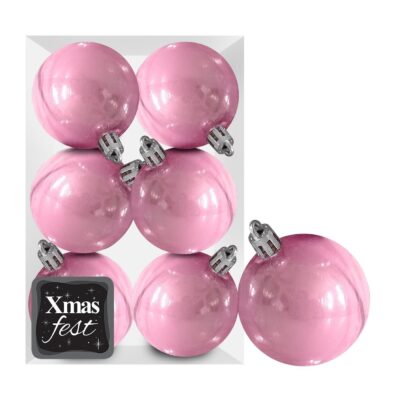 Μπάλες Περλέ ροζ πακ=6τεμ φ6 ø6cm Xmasfest 1133553