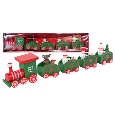 Τραινάκι Ξύλινο Χριστουγεννιάτικο 25x5,5cm Xmasfest 1133610