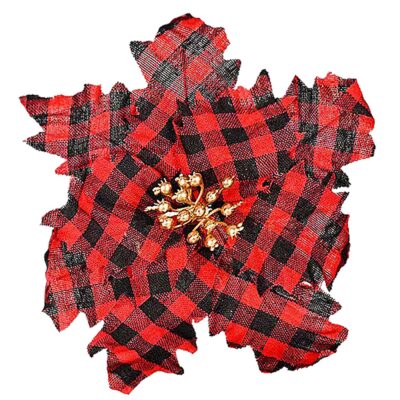 Λουλούδι Υφασμάτινο Καρώ ø23cm Xmasfest 1133657
