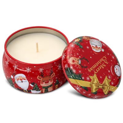 Κερί Xmas σε Μεταλλικό Κουτί με Καπάκι 7x4,5cm 110gr Xmasfest 1133683