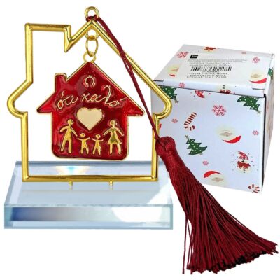 Γούρι Επιτραπέζιο Κρυστάλινο Σπιτάκι ~8x5cm Xmasfest 1133699