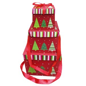 Κουτιά Χάρτινα Merry Chrismas σετ=3 τεμ 10x10x10cm 15x15x15cm 20x20x20cm Xmasfest 1133755