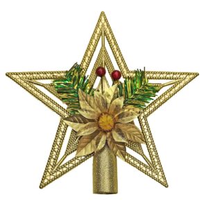 Κορυφή Δέντρου Άστρο Χρυσό με Διακόσμηση 19cm Xmasfest 1133776