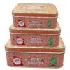 Κουτιά Μεταλλικά Xmas Ορθογώνια σετ=3 τεμ 18x13x6cm 14x10x5cm 12x9x4,5cm Xmasfest 1133816