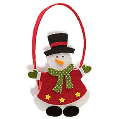Καλάθι Τσόχινο Χιονάνθρωπος 16x15x6cm Xmasfest 1133840