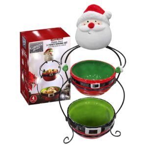 93-3841 Σετ Άγιος & 2 Μπωλ σε Μεταλλική Βάση 50x26cm Xmasfest 1133861