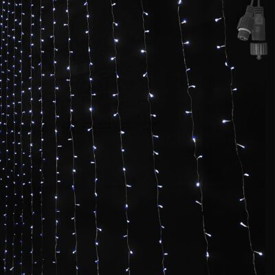 100 Λαμπάκια LED Λευκό Ψυχρό Κουρτίνα με Επέκταση & Προγράμματα IP44 90x80cm (δεν Περιέχεται ο Μετασχηματιστής) Xmasfest 1133887