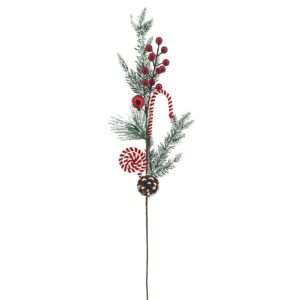 Κλαδί με Γλειφιτζούρι, Κουκουνάρι, γκι 70cm Xmasfest 1133895