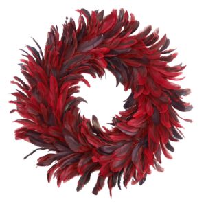 Στεφάνι με Φτερά & Πούπουλα Κόκκινο ø50cm Xmasfest 1133904