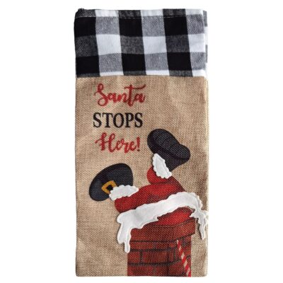 Θήκη Κρασιού Xmas Λινάτσα 34x16cm Xmasfest 1133951