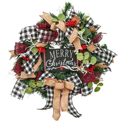 Στεφάνι Χριστουγεννιάτικο Πίνακας Merry Christmas ø30cm Xmasfest 1133967