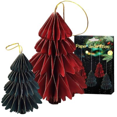 Δέντρο Χάρτινο 3D Πτυσσόμενο Κρεμαστό 15x10cm Xmasfest 1134039