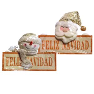 93-4026 Πινακίδα Feliz Navidad με Πάνινη Φιγούρα 36x28cm Xmasfest 1134046