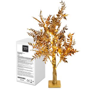 93-4053 Δέντρο με Χρυσά Φύλλα 40 LED Copper Μπαταρίας Λευκό Θερμό Σταθερά IP20 60cm Xmasfest 1134073