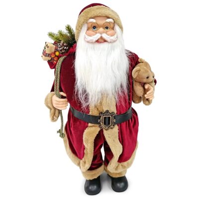 Άγιος Βασίλης Αληθοφανής με Αρκουδάκι 60cm Xmasfest 1134095