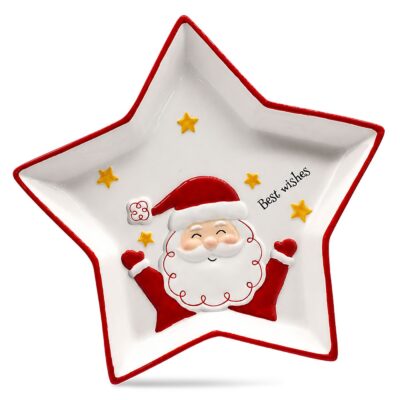 Δίσκος Διακοσμητικός Πορσελάνης Αστέρι Xmas 24x23x3cm Xmasfest 1134172