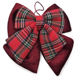 93-4159 Φιόγκος Διπλός Κόκκινος με Ρίγες 25x20cm Xmasfest 1134179