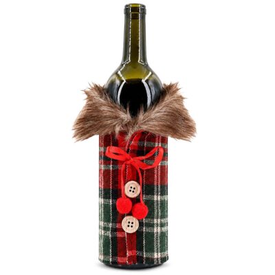 Θήκη Κρασιού με Γουνάκι 24cm Xmasfest 1134227