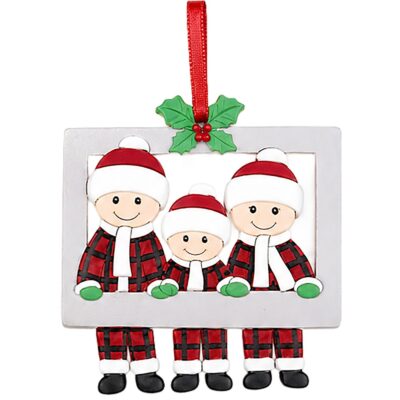 Στολίδι Ξύλινο Κρεμαστό Santa Family 8x7cm Xmasfest 1134233