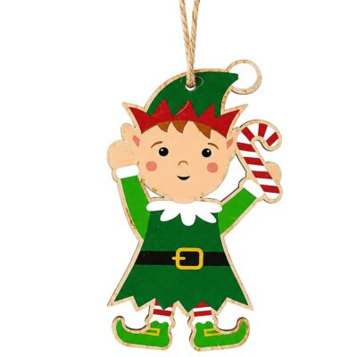Στολίδι Ξύλινο Κρεμαστό Ξωτικό 9x5cm Xmasfest 1134237