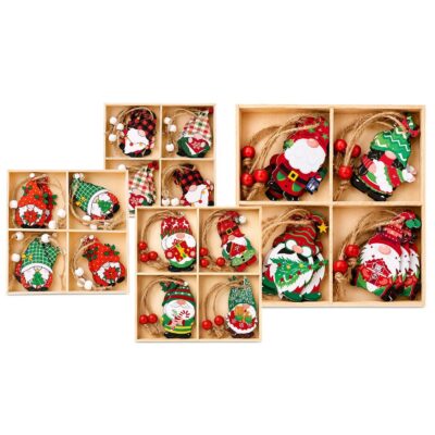 Στολίδια Ξύλινα σετ=12τεμ Σύνολο=14x14cm Τεμ=6cm Xmasfest 1134240