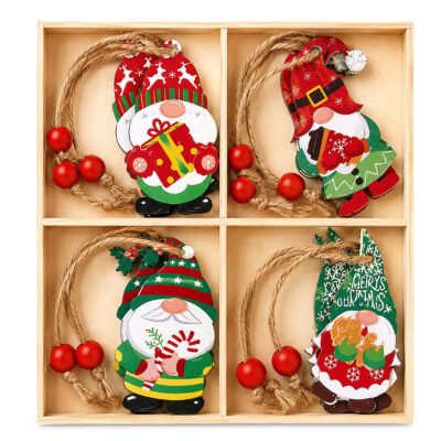 Στολίδια Ξύλινα σετ=12τεμ Σύνολο=14x14cm Τεμ=6cm Xmasfest 1134240