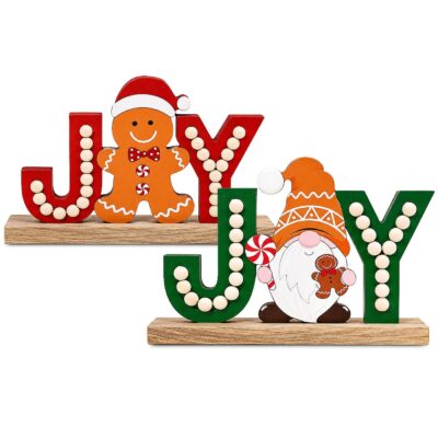 Επιτραπέζιο Διακοσμητικό Ξύλινο Joy Beads 17x12cm Xmasfest 1134252