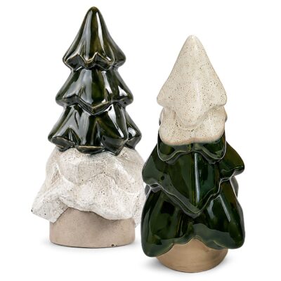 Κεραμικά Διακοσμητικά Δέντρα σετ=2τεμ 20x8cm, 15x7cm Xmasfest 1134272