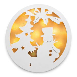 93-4267 Ξύλινο Διακοσμητικό Επιτοίχιο με LED ø23cm Xmasfest 1134287