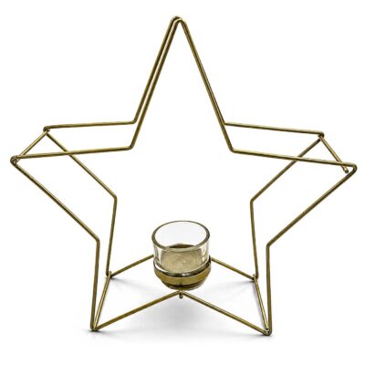Κηροπήγιο Μεταλλικό Αστέρι 25x25x8cm Xmasfest 1134289