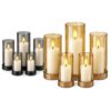 Κεριά LED σε Κηροπήγιο σετ=5τεμ 12,5x6cm /12,5x6cm /13x7,5cm /15x7,5cm /17,5x7,5cm Xmasfest 1134290