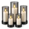 Κεριά LED σε Κηροπήγιο σετ=5τεμ 12,5x6cm /12,5x6cm /13x7,5cm /15x7,5cm /17,5x7,5cm Xmasfest 1134290