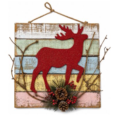 Πινακίδα Xmas Ξύλινη Κρεμαστή 30x31cm Xmasfest 1134297