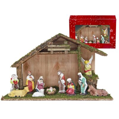 Φάτνη Ξύλινη Πολύ Μεγάλη 37x24cm Xmasfest 113938